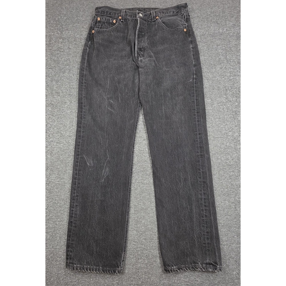 Vintage 90s Levis 501 Made in USA Black Denim Jeans Men Sz 34x32(fit31x31)-0660-